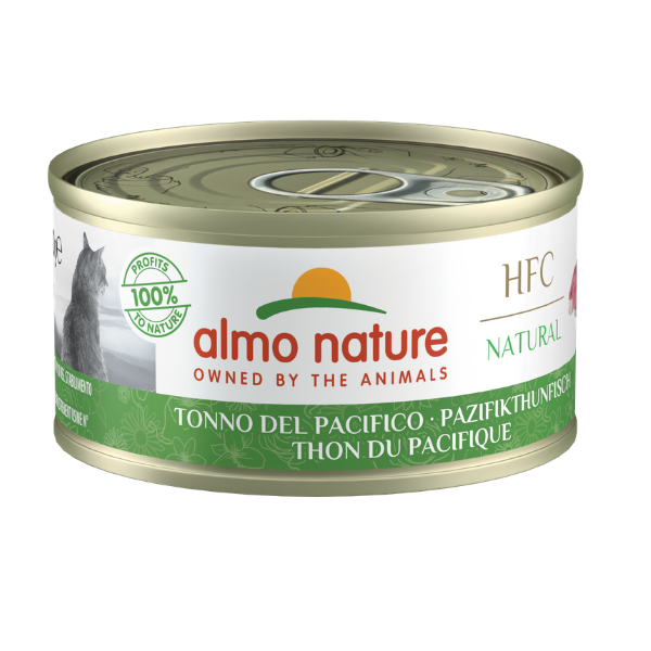 Image of Almo Nature HFC Natural monoproteico Cat 70 gr - Tonno del Pacifico Confezione da 6 pezzi Cibo umido per gatti