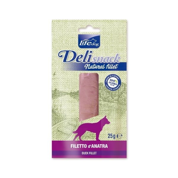 Image of Life Dog Filetti Bolliti Snack Cane 25 gr - Anatra Monoproteico crocchette cani