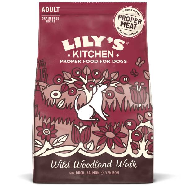 Image of Lily's Kitchen Adult Duck, Salmon & Venison Wild Woodland Walk - 12 kg Croccantini per cani