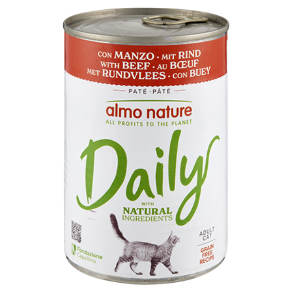 Almo Nature Cat Daily 400 gr - Manzo - Cibo umido per gatti