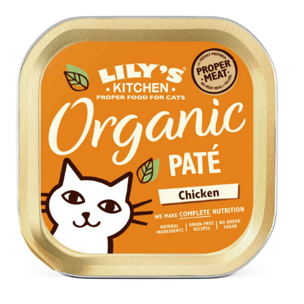 Image of Lily's Kitchen Ricette Bio 85 gr - Cena Bio al Pollo Confezione da 19 pezzi Cibo umido per gatti