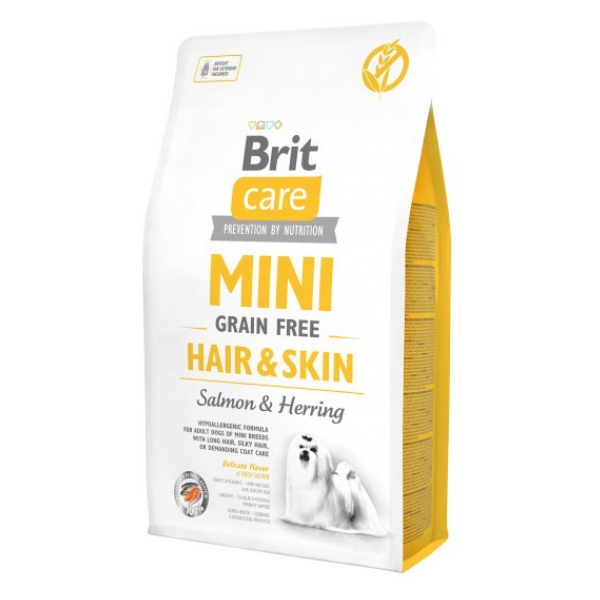 Image of Brit Care Grain Free Hair e Skin  Mini Salmone e Aringa: 2 Kg