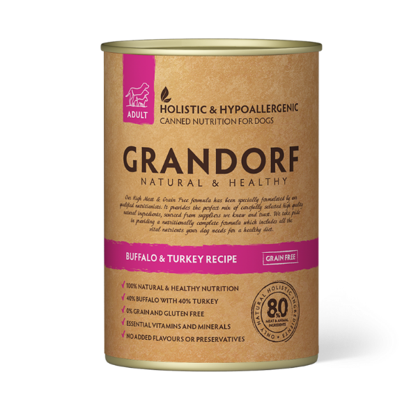 Grandorf Dog Adult All Breeds 400 gr - Bufalo e Tacchino