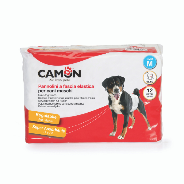 Image of Pannolini a fascia elastica per cani maschi Camon - Misura 2 - 46/60 cm