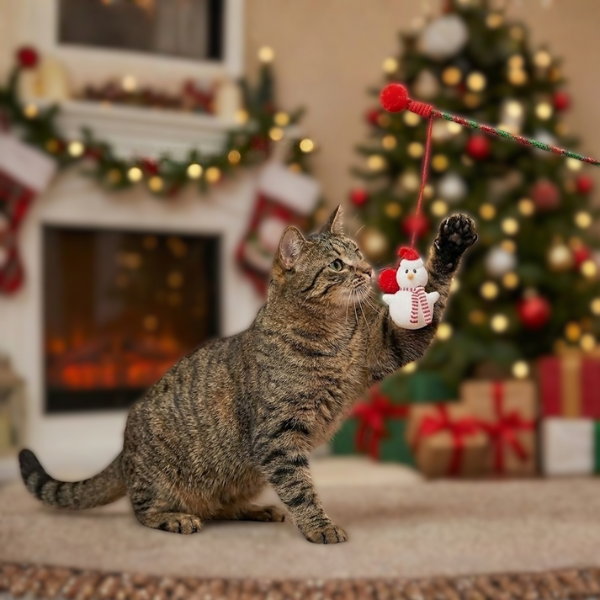 Gioco per gatti cannetta natalizia Leopet