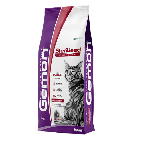 Monge Gemon Cat Sterilised con Manzo - 2 kg - 1° ORDINE? scegli tra BZR5 / BZR20 + 200 pt fedeltà