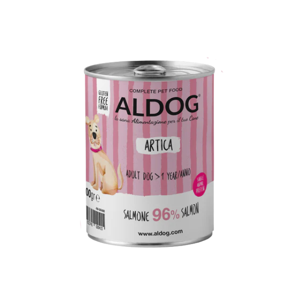 Aldog Super Premium Adult All Breeds 400 gr - Salmone - Confezione da 6 pezzi - Umido Monoproteico Cane - 1° ORDINE? scegli tra BZR5 / BZR20 + 200 pt fedeltà