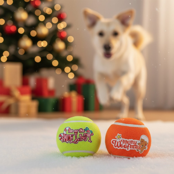 Palla tennis per cani natalizia Xmas Aphorism Croci