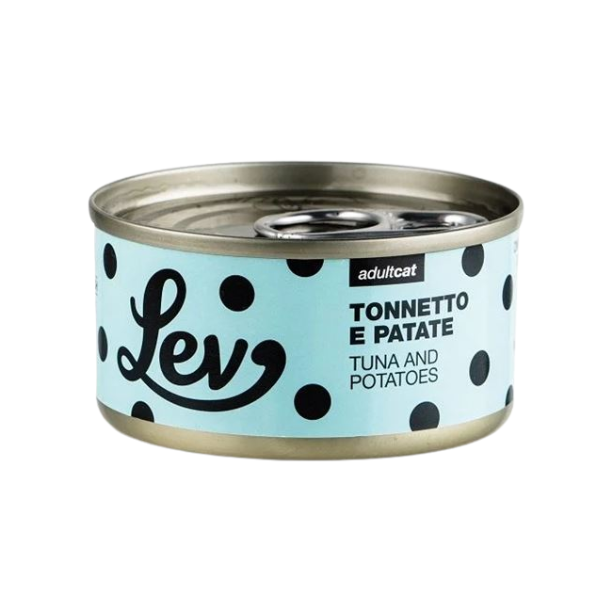 Lev Cat Adult Complementare 70 gr - tonnetto e patate - Confezione da 24 pezzi - Cibo umido per gatti - 10% sconto su LEV CAT con codice: NCBLACK