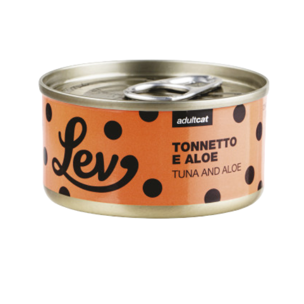 Lev Cat Adult Complementare 70 gr - tonnetto con aloe - Confezione da 24 pezzi - Cibo umido per gatti - 10% sconto su LEV CAT con codice: NCBLACK