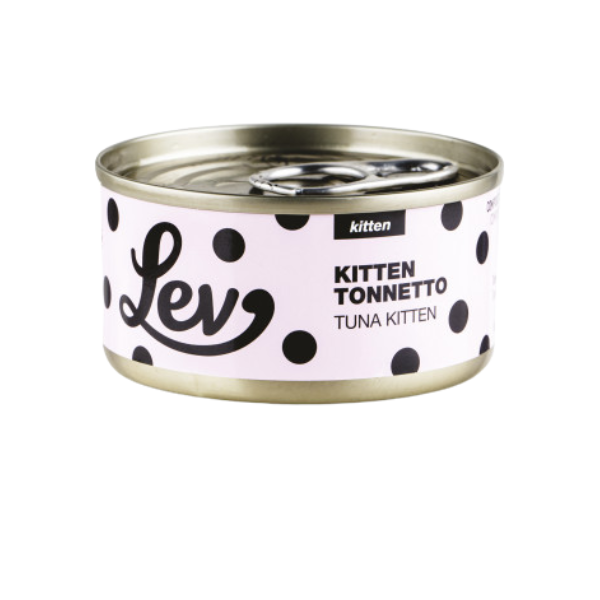 Lev Kitten Umido Complementare 70 gr - tonnetto - Confezione da 24 pezzi - 10% sconto su LEV CAT con codice: NCBLACK