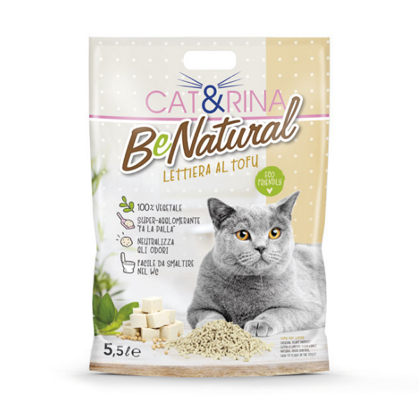 Image of Cat&Rina Lettiera al Tofu Be Natural - 5,5 litri