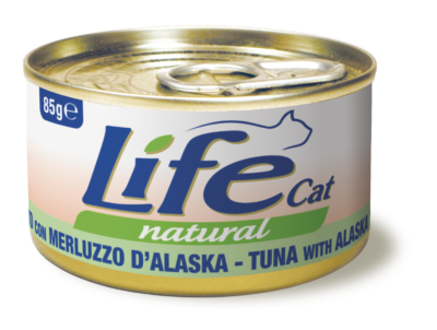 Image of Life Cat Natural Lattine 85 gr - Tonno con Merluzzo dell'Alaska Confezione da 24 pezzi Cibo umido per gatti