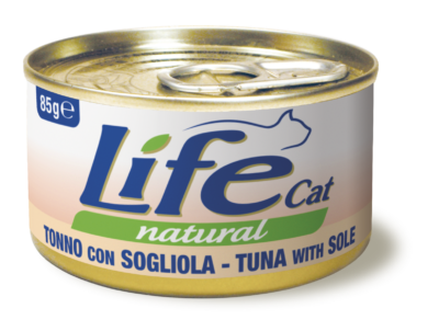 Image of Life Cat Natural Lattine 85 gr - Tonno con Sogliola Confezione da 24 pezzi Cibo umido per gatti