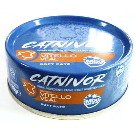 Image of DRN Catnivor Adult Soft Patè 80 gr - Vitello Confezione da 24 pezzi Cibo umido per gatti