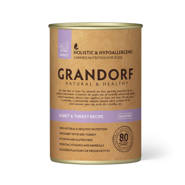 Grandorf Dog Adult All Breeds 400 gr - Coniglio e Tacchino