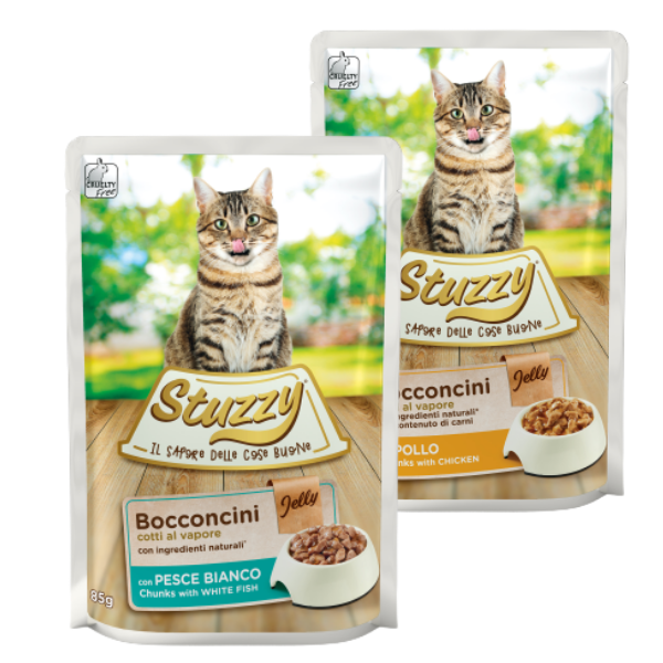 Image of Stuzzy Cat Bocconcini Jelly 85 gr: Pesce bianco