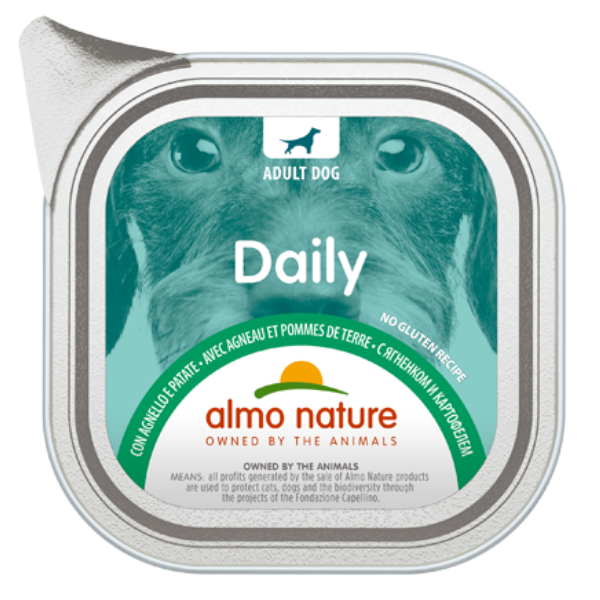 Image of Almo Nature Daily Menù Dog 100 gr - Agnello e Patate Confezione da 32 pezzi Cibo Umido per Cani