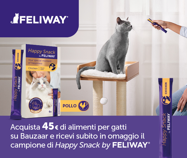 - Feliway Happy Snack per gatti in crema stick 15 gr - 1° ORDINE? scegli lo sconto BZR5 / BZR20 + 200 punti fedeltà
