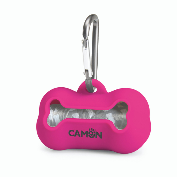 Image of Dispenser in silicone con 20 sacchetti Camon - Fucsia