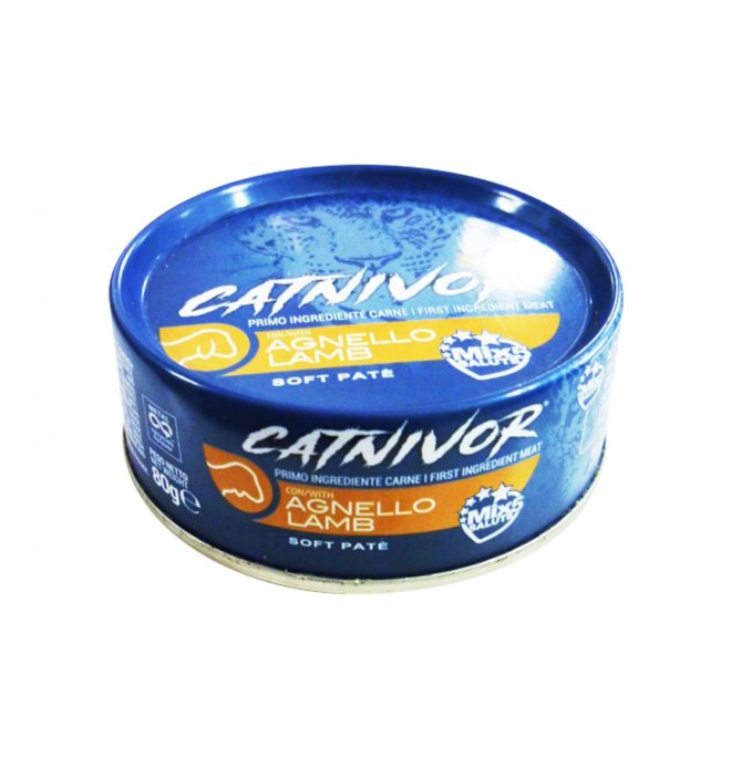 Image of DRN Catnivor Adult Soft Patè 80 gr - Agnello Confezione da 24 pezzi Cibo umido per gatti