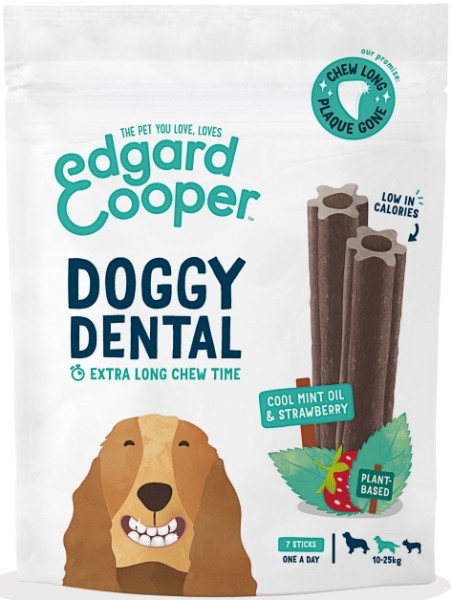 Edgard & Cooper Doggy Dental menta e fragola Grain Free - Dental Medium alla Fragola e Menta - 175 gr