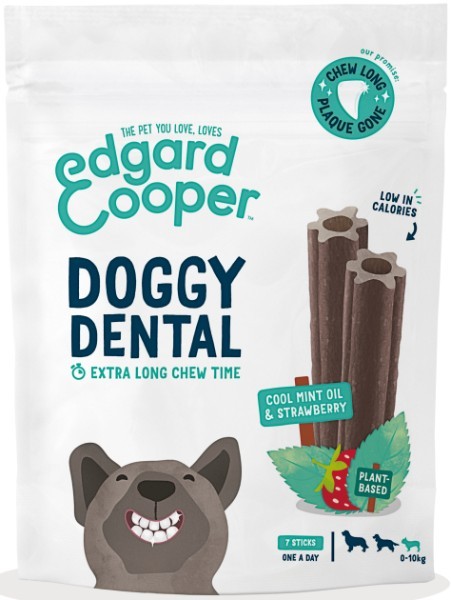 Edgard & Cooper Doggy Dental menta e fragola Grain Free - Dental Small alla Fragola e Menta - 120 gr