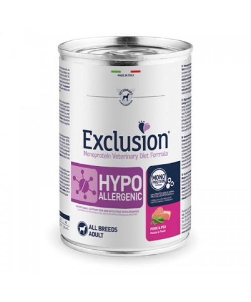 Image of Exclusion Diet Hypoallergenic 400 gr - Maiale e Piselli Monoproteico crocchette cani Dieta Veterinaria per Cani