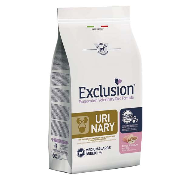 Image of Exclusion Diet Urinary Medium/Large Maiale Sorgo e Riso - 2 kg Croccantini per cani Monoproteico crocchette cani