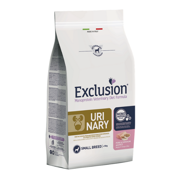 Image of Exclusion Diet Urinary Small Maiale Sorgo e Riso - 2 kg Croccantini per cani Monoproteico crocchette cani