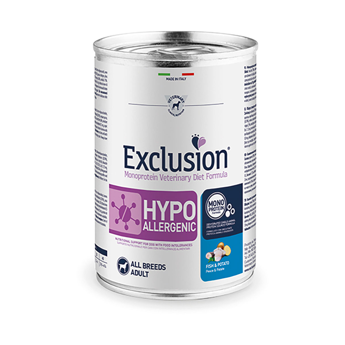 Image of Exclusion Diet Hypoallergenic 400 gr - Pesce e Patate Monoproteico crocchette cani Dieta Veterinaria per Cani