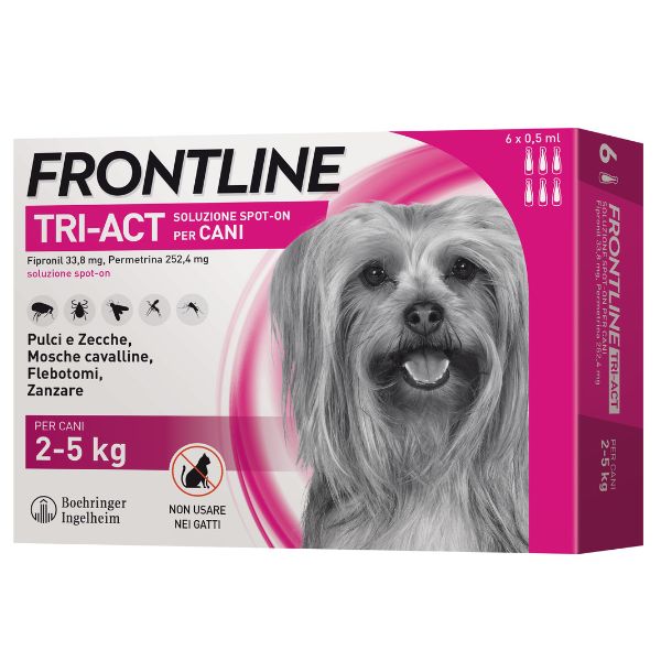 Image of Frontline Tri-Act Spot-On per cani - 6 pipette per taglia mini (2-5 Kg)
