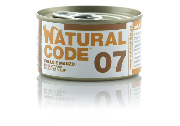 Image of Natural Code acqua di cottura 85 gr - 07 - Pollo e Manzo Confezione da 24 pezzi Cibo umido per gatti