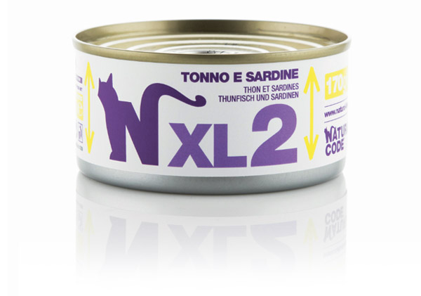 Image of Natural Code XL 170 gr - 02 - Tonno e Sardine Confezione da 24 pezzi Cibo umido per gatti