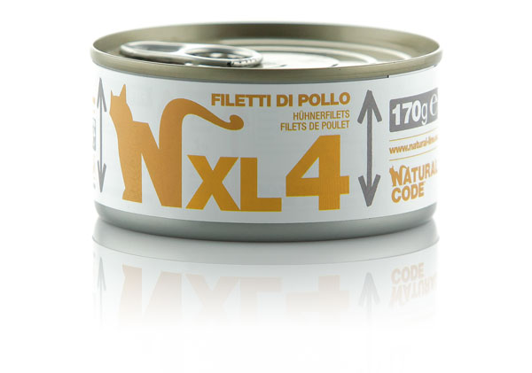 Image of Natural Code XL 170 gr - 04 - Filetti di Pollo Confezione da 24 pezzi Cibo umido per gatti