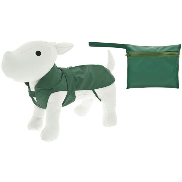 Image of Impermeabile per cani con pochette Pocket Ferribiella - verde-27 cm