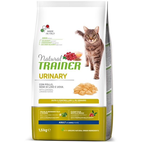 Image of Natural Trainer Cat Urinary Adult con Pollo fresco - 1,5 kg Croccantini per gatti