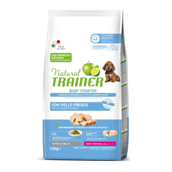 Image of Natural Trainer Baby Starter All Size con Pollo fresco - 1,5 kg Croccantini per cani