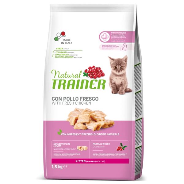 Image of Natural Trainer Kitten con Pollo Fresco - 1,5 Kg Croccantini per gatti