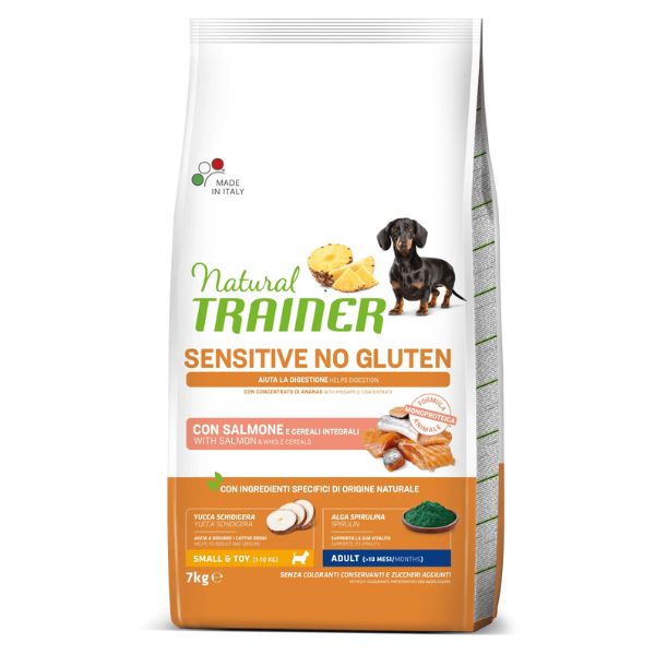 Image of Natural Trainer Sensitive No Gluten Small e Toy Adult con Salmone - 7 Kg Croccantini per cani