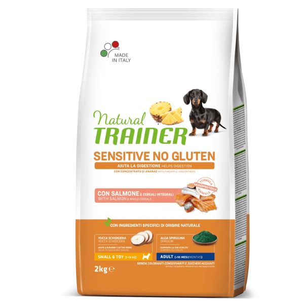 Image of Natural Trainer Sensitive No Gluten Small e Toy Adult con Salmone - 2 Kg Croccantini per cani