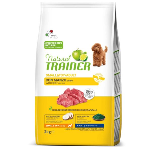 Image of Natural Trainer Adult Mini con Manzo e Riso - 2 kg Croccantini per cani