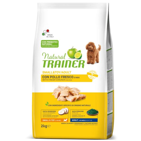 Image of Natural Trainer Adult Mini con Pollo e Riso - 2 kg Croccantini per cani