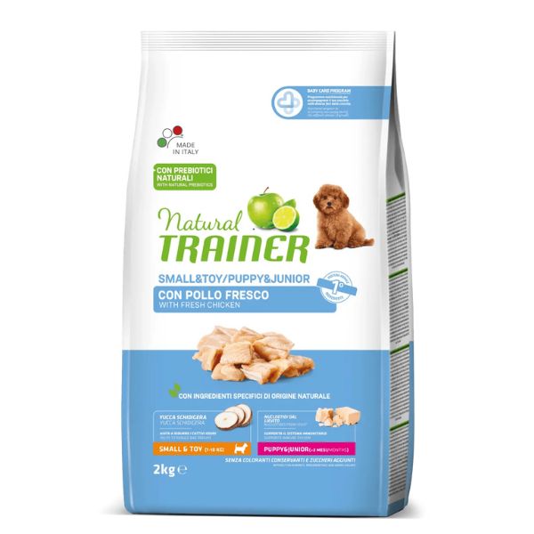 Image of Natural Trainer Puppy e Junior Mini con Pollo Fresco - 2 kg Croccantini per cani