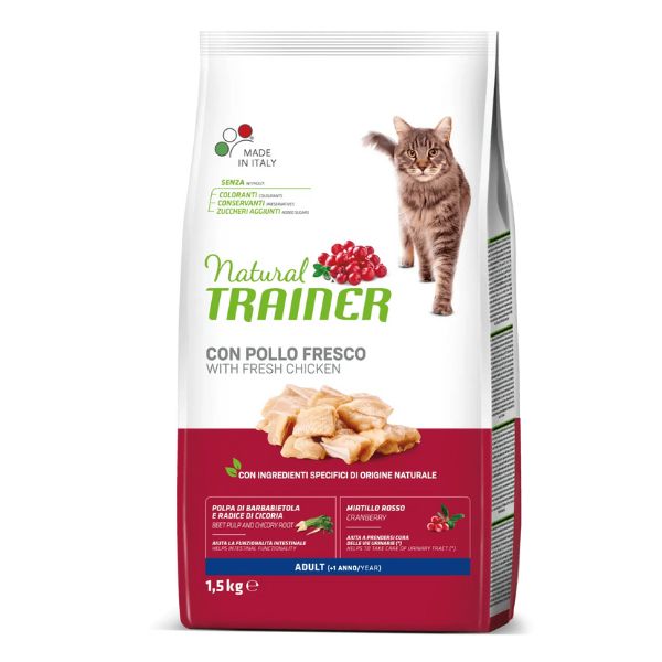 Image of Natural Trainer Adult con Pollo Fresco - 1,5 Kg Croccantini per gatti