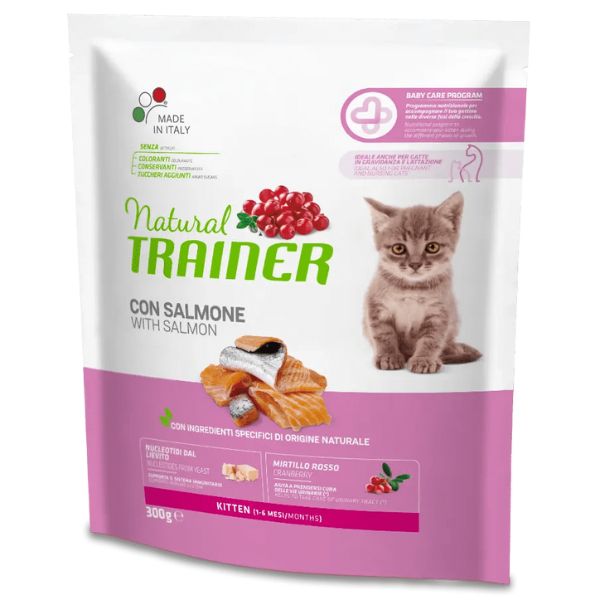 Image of Natural Trainer Kitten con Salmone - 300 gr Croccantini per gatti