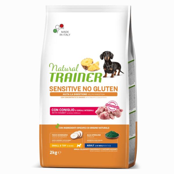 Image of Natural Trainer Sensitive No Gluten Adult Small e Toy con Coniglio - 2 Kg Croccantini per cani