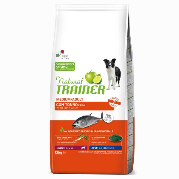 Image of Natural Trainer Adult Medium con Tonno - 12 kg Croccantini per cani