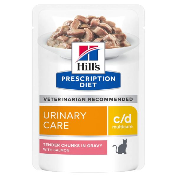 Image of Hill's Prescription Diet c/d Multicare Feline 85 gr - Salmone Confezione da 12 pezzi Cibo umido per gatti