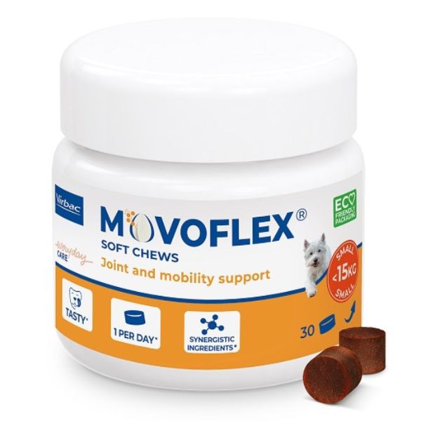 Image of Virbac Movoflex Soft Chews integratore per cani - confezione da 30 compresse per cani S 0-15 Kg